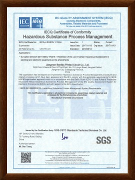 PCB电路板_PCB电路板厂家_PCB制造商_江门市奔力达电路有限公司-QC080000  ROHS 证书