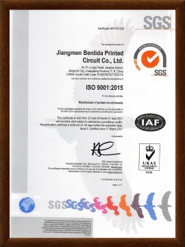 PCB电路板_PCB电路板厂家_PCB制造商_江门市奔力达电路有限公司-ISO9001：2015（英）证书